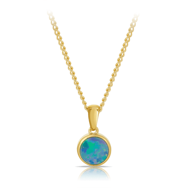 Doublet Opal Pendant in 9ct Yellow Gold - Wallace Bishop