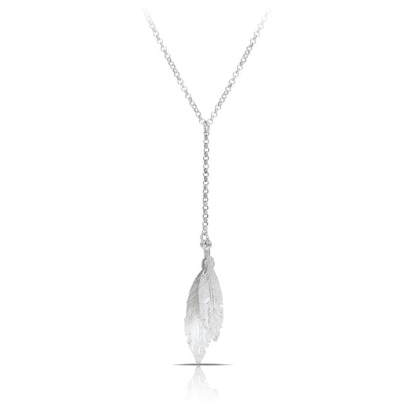 Duo Leaf Drop Pendant in Sterling Silver - Wallace Bishop