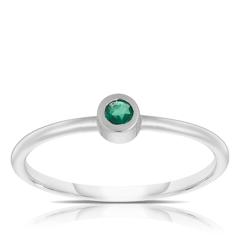 Emerald Stacker Ring in Sterling Silver - Wallace Bishop