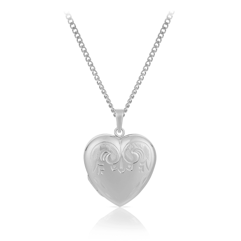 Engraved Heart Locket in Sterling Silver - Wallace Bishop