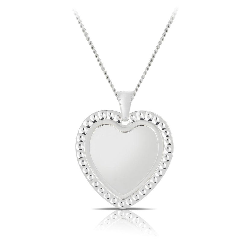Engraved Heart Pendant in Sterling Silver - Wallace Bishop