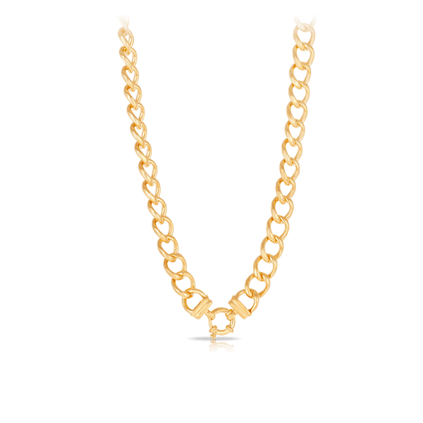 Euro Curb Link Necklace in 9ct Yellow Gold - Wallace Bishop