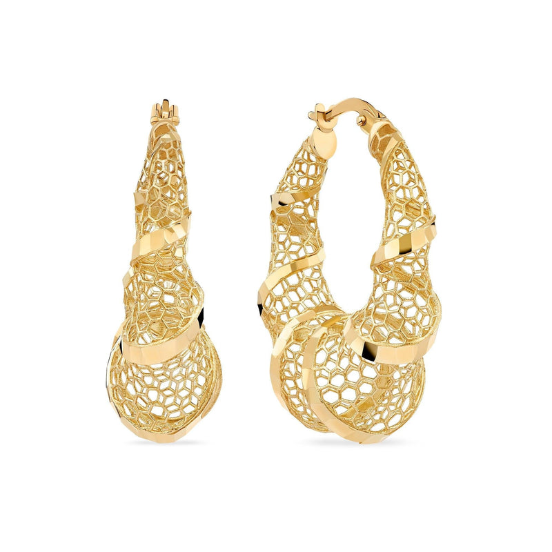 Fine Hollow Hoop Earrings in 9ct Yellow Gold - Wallace Bishop