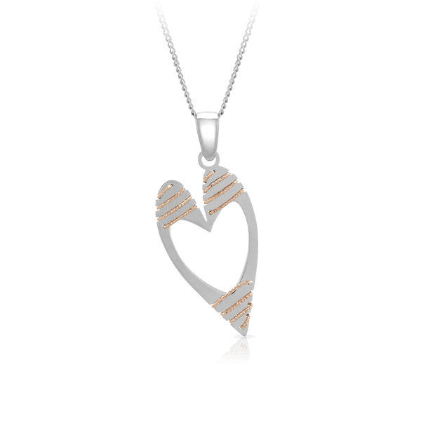 Heart Pendant in Sterling Silver & Gold Plated - Wallace Bishop