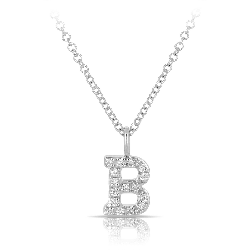 Initial Diamond Pendant in 9ct White Gold - Wallace Bishop