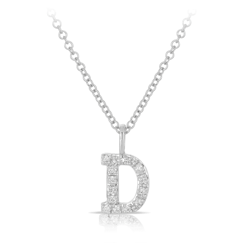 Initial Diamond Pendant in 9ct White Gold - Wallace Bishop