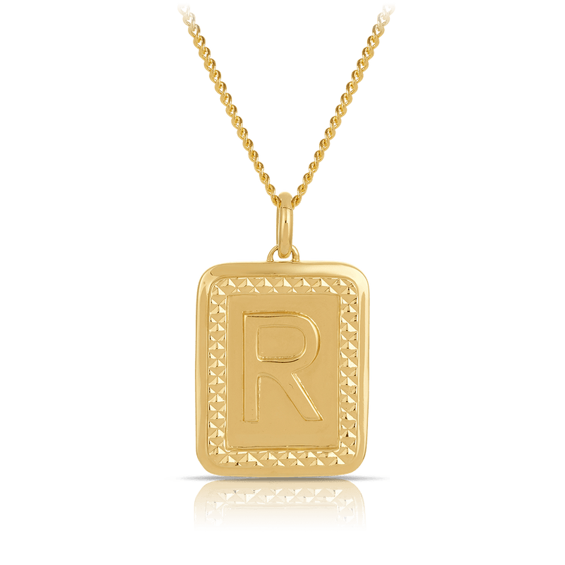 Initial Pendant in Solid 9ct Yellow Gold - Wallace Bishop