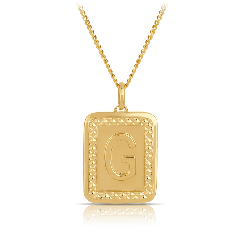 Initial Pendant in Solid 9ct Yellow Gold - Wallace Bishop