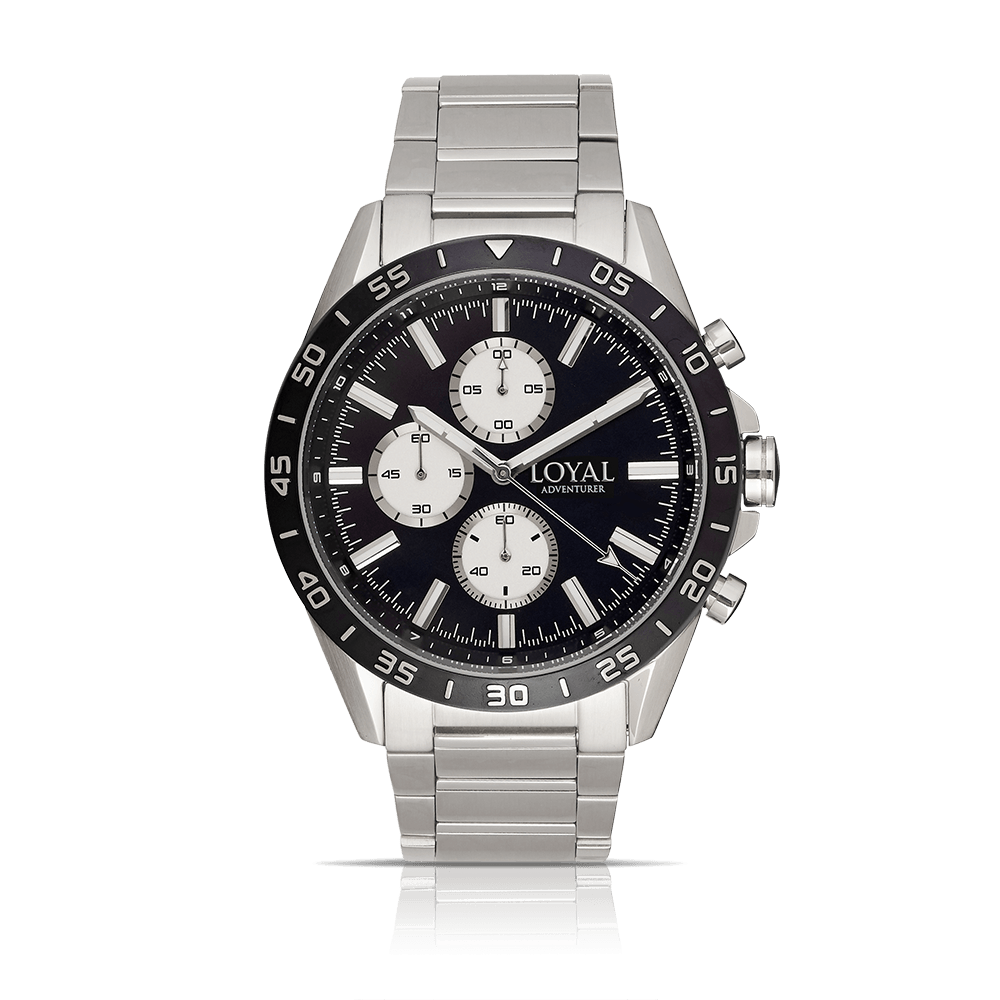 Loyal Men's Adventurer Stainless Steel Quartz Chronograph Sport Watch