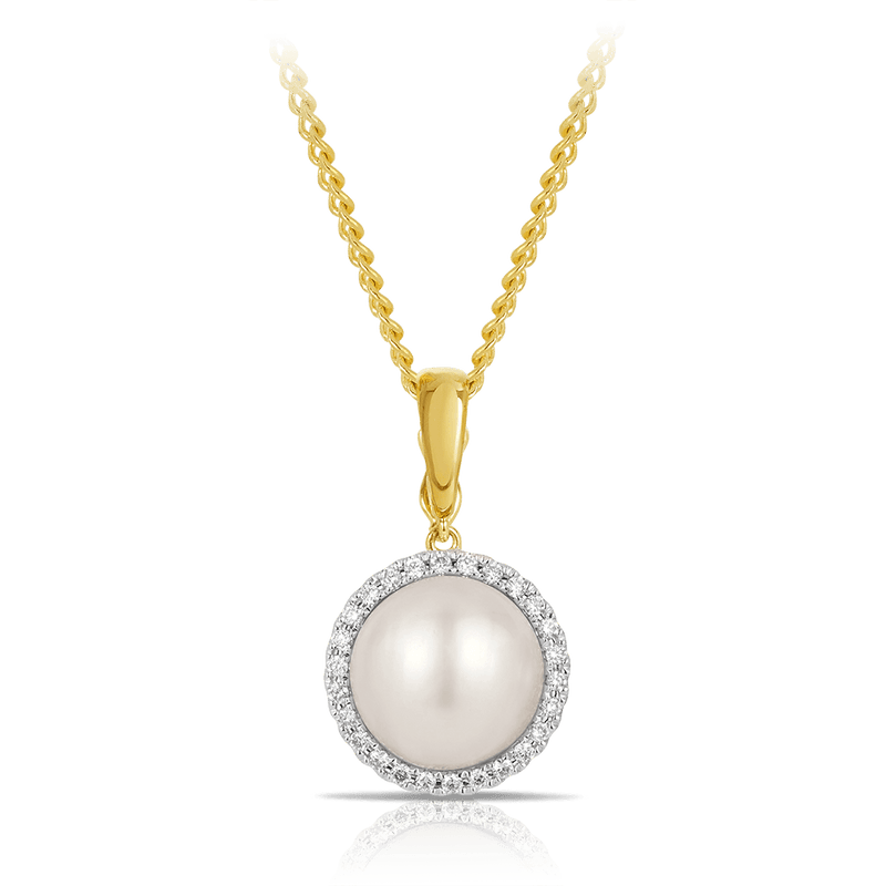 Mabe Pearl and Diamond Enhancer in 9ct Yellow Gold - Wallace Bishop