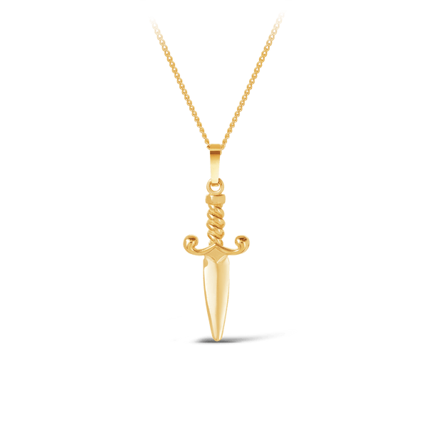 Men's Polished Dagger Pendant in 9ct Yellow Gold - Wallace Bishop