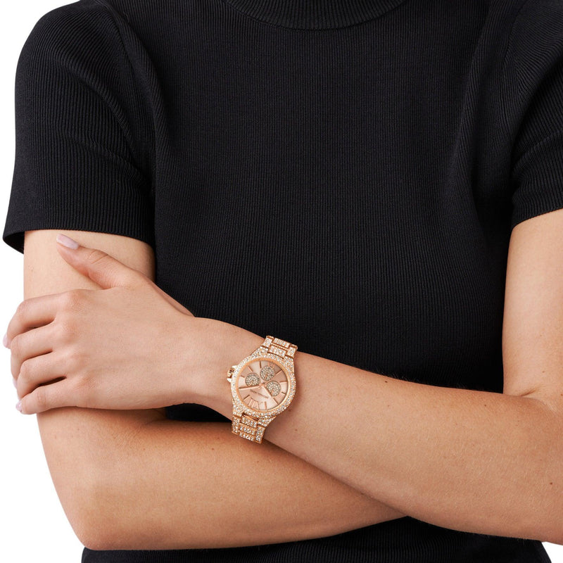 Michael Kors Camille Women's 42mm Rose PVD Quartz Watch MK6961