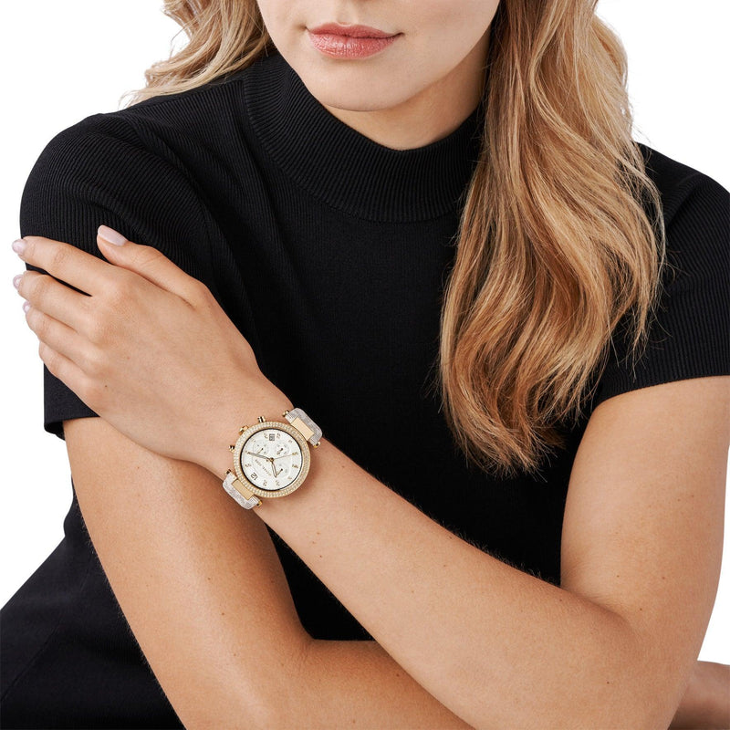 Michael Kors Parker Women's Gold PVD Quartz Chronograph Watch - Wallace Bishop