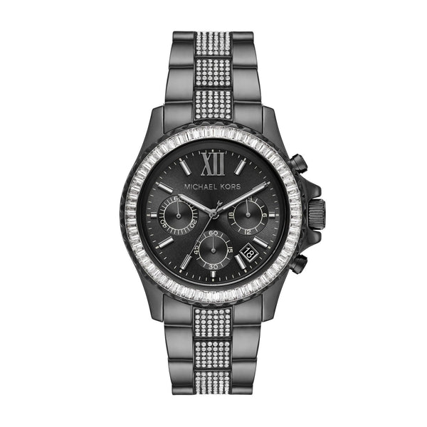 Michael Kors Women's 42mm Black and Steel Quartz Chronograph Watch MK6974 - Wallace Bishop