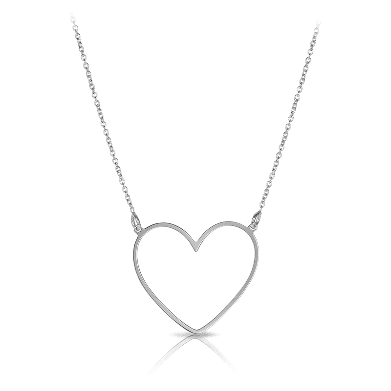 Open Heart Necklace in Sterling Silver - Wallace Bishop