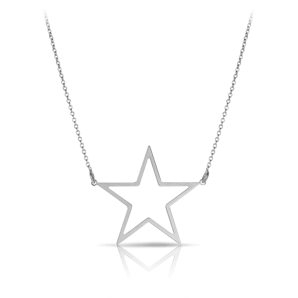 Open Star Necklace in Sterling Silver - Wallace Bishop