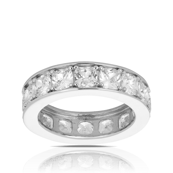Princess Cut Cubic Zirconia Eternity Band in Sterling Silver - Wallace Bishop
