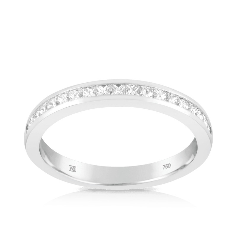 Princess Cut Diamond Anniversary Ring set in 18ct White Gold. Total Diamond Weight 0.42ct - Wallace Bishop
