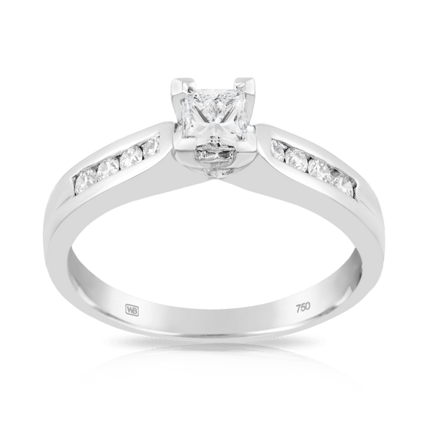 Princess Cut Diamond Solitaire Engagement Ring in 18ct White Gold - Wallace Bishop