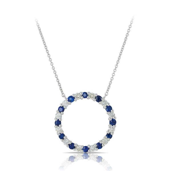 White gold deals circle necklace