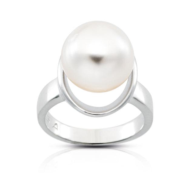 South Sea Pearl Ring in Sterling Silver - Wallace Bishop