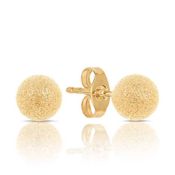 Stardust Round Stud Earrings in 9ct Yellow Gold - Wallace Bishop