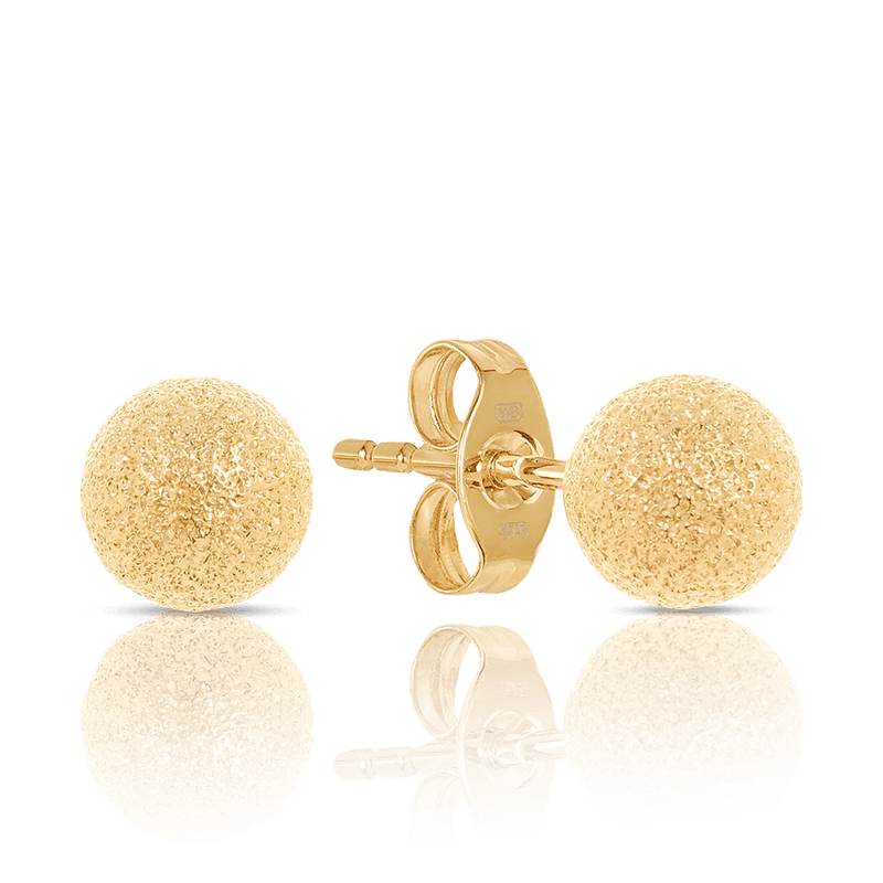 Stardust Round Stud Earrings in 9ct Yellow Gold - Wallace Bishop