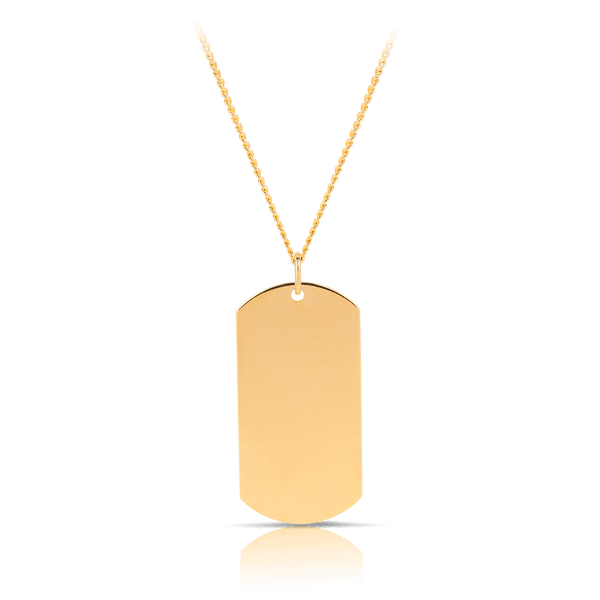 White gold deals dog tag pendant