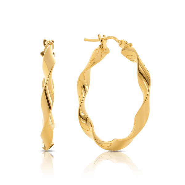 Twist Hoop Earrings in 9ct Yellow Gold - Wallace Bishop